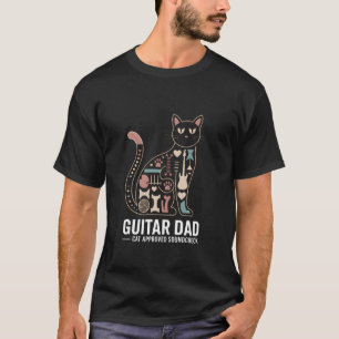 Grappige Gitaar Vader Kat Goedgekeurd Soundcheck R T-shirt
