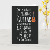 Grappige Gitaarspeler Kaarten Voor Haar Vrouwen Ti (Gele Bloem)