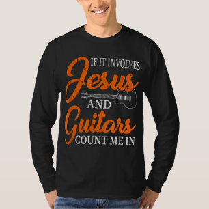 Grappige gitarist christelijke religieuze gitaarsp t-shirt