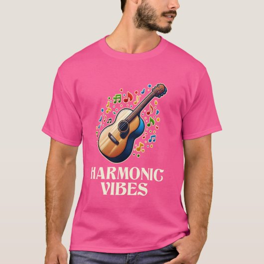 Grappige gitarist Harmonische muzikant akoestische T-shirt (Voorkant)