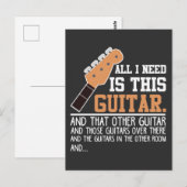 Grappige Gitarist Ik heb alle Gitaren nodig Briefkaart (Voorkant / Achterkant)