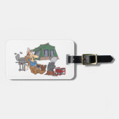 Grappige Glamping Cartoon Luxe Camping Bagagelabel (Voorkant horizontaal)