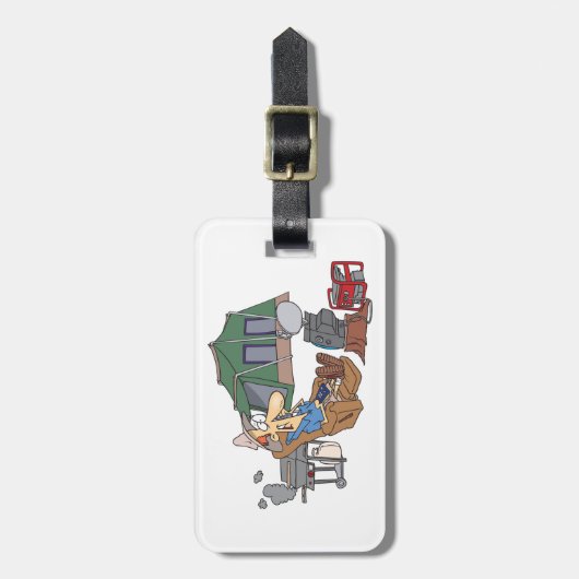 Grappige Glamping Cartoon Luxe Camping Bagagelabel (Voorkant verticaal)