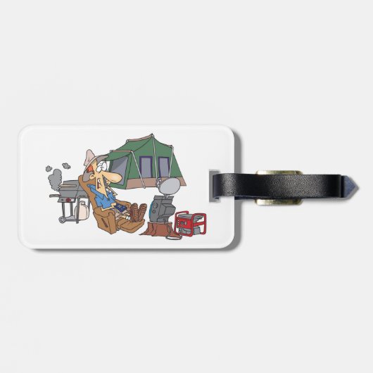 Grappige Glamping Cartoon Luxe Camping Bagagelabel (Achterkant horizontaal)