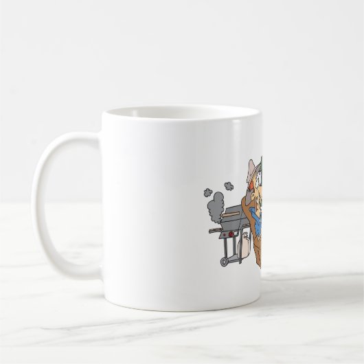 Grappige Glamping Cartoon Luxe Camping Koffiemok (Links)