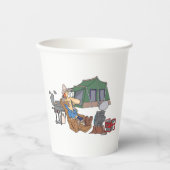Grappige Glamping Cartoon Luxe Camping Papieren Bekers (Voorkant)