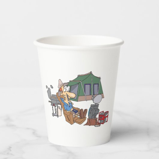 Grappige Glamping Cartoon Luxe Camping Papieren Bekers (Voorkant)