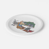 Grappige Glamping Cartoon Luxe Camping Papieren Bordje (Gekanteld)