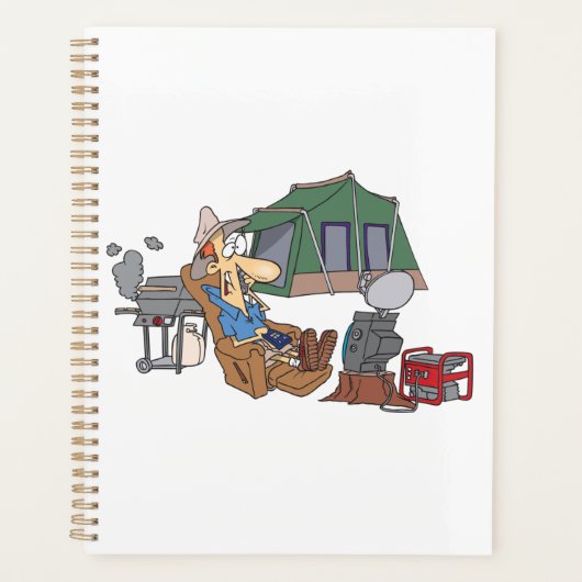 Grappige Glamping Cartoon Luxe Camping Planner (Voorkant)