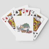 Grappige Glamping Cartoon Luxe Camping Pokerkaarten (Achterkant)