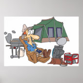 Grappige Glamping Cartoon Luxe Camping Poster (Voorkant)