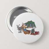 Grappige Glamping Cartoon Luxe Camping Ronde Button 7,6 Cm (Voorkant /achterkant)
