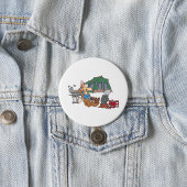 Grappige Glamping Cartoon Luxe Camping Ronde Button 7,6 Cm