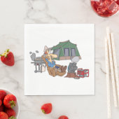 Grappige Glamping Cartoon Luxe Camping Servet (Insitu)