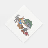 Grappige Glamping Cartoon Luxe Camping Servet (Hoek)