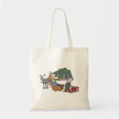 Grappige Glamping Cartoon Luxe Camping Tote Bag (Voorkant)