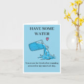 Grappige glas water Valentijnskaart Kaart (Gele Bloem)