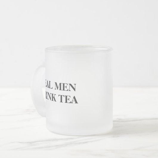 Grappige glazen mok voor jongens | Echte mannen dr (Voorkant links)