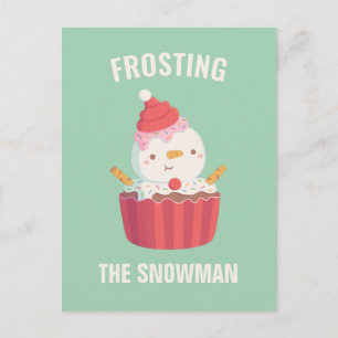 Grappige glazuur op de sneeuwman kerstgroet briefkaart