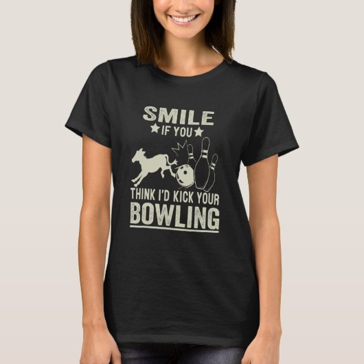 Grappige glimlach als je denkt dat ik je bowling z t-shirt (Voorkant)