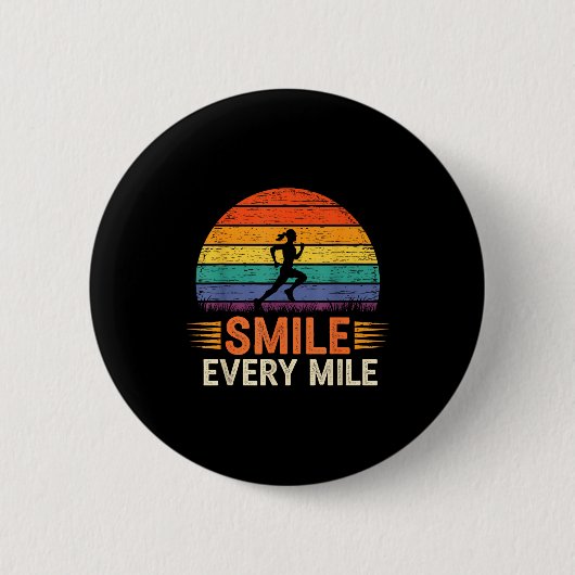 Grappige glimlach elke mijl Cool hardlopen hardlop Ronde Button 5,7 Cm (Voorkant)