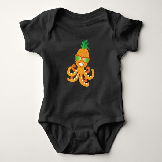 GRAPPIGE GLIMLACHENDE EKOTISCHE TROPISCHE ANANAS O ROMPER (Voorkant)
