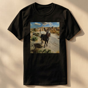 Grappige glimlachende ezel woestijn roadtrip Route T-shirt