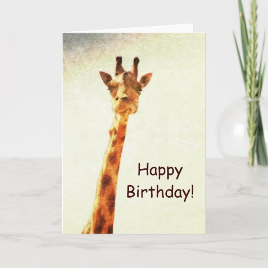 Grappige glimlachende giraffe kaart (Voorkant)