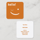 Grappige glimlachkaart vierkante visitekaartje (Voorkant / Achterkant)