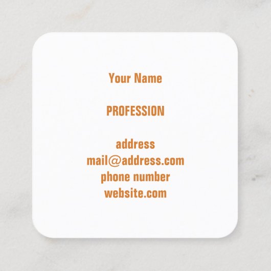 Grappige glimlachkaart vierkante visitekaartje (Achterkant)