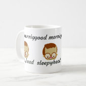Grappige Glitch-tekst Goedemorgen Koffiemok | Aest (Voorkant links)