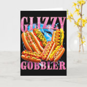 Grappige Glizzy Gobbler Meme Hilarische Hot Dog Gl Kaart (Gele Bloem)
