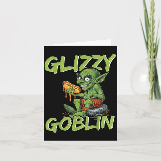 Grappige Glizzy Goblin Hotdogliefhebber  Kaart (Voorkant)