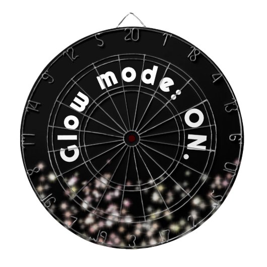 Grappige gloed glitter inspirerend zwart abstract dartbord (Voorkant)