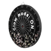 Grappige gloed glitter inspirerend zwart abstract dartbord (Voorkant Rechts)