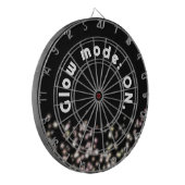 Grappige gloed glitter inspirerend zwart abstract dartbord (Voorkant Links)