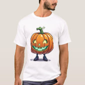 Grappige gloeiende Halloween Jack-O'-Lantern met b T-shirt (Voorkant)