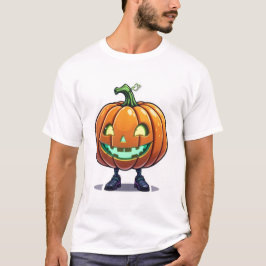 Grappige gloeiende Halloween Jack-O'-Lantern met b T-shirt
