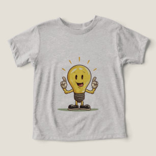Grappige gloeilamp LED Cartoon T-shirt