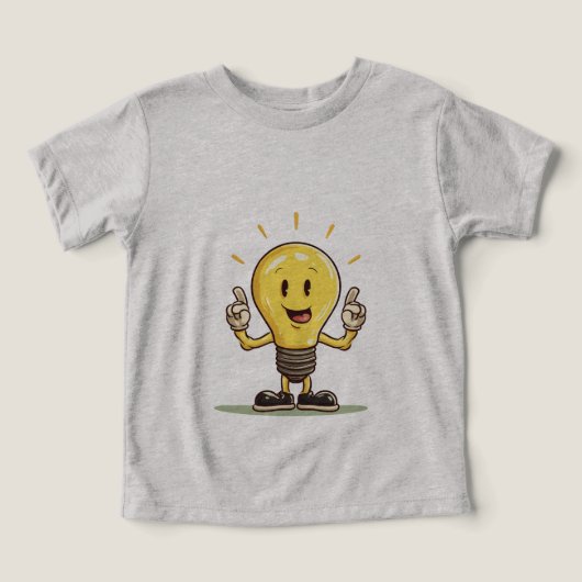 Grappige gloeilamp LED Cartoon T-shirt (Design voorkant)