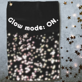 Grappige glow glitter zwart wit roos gouden blush golfhanddoek