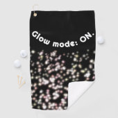 Grappige glow glitter zwart wit roos gouden blush golfhanddoek (Insitu)