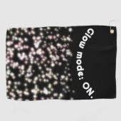 Grappige glow glitter zwart wit roos gouden blush golfhanddoek (Horizontaal)
