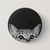 Grappige glurende kat stalker kitten meme ronde button 5,7 cm (Voorkant)
