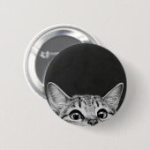 Grappige glurende kat stalker kitten meme ronde button 5,7 cm (Voorkant /achterkant)
