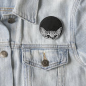 Grappige glurende kat stalker kitten meme ronde button 5,7 cm (In situ)