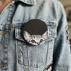 Grappige glurende kat stalker kitten meme ronde button 5,7 cm