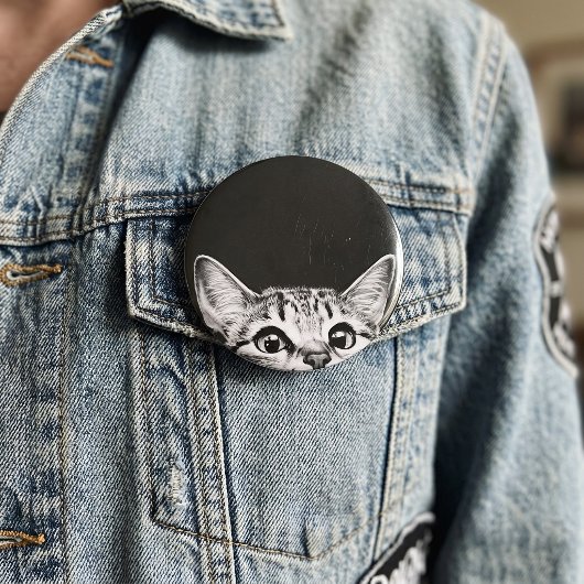 Grappige glurende kat stalker kitten meme ronde button 5,7 cm