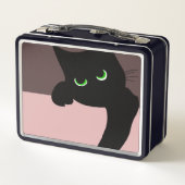 Grappige glurende zwarte kat aangepaste esthetiek (Achterkant)