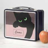 Grappige glurende zwarte kat aangepaste esthetiek (In situ)